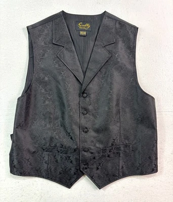 Scully Gilet Grande Gilet Raso Paisley Western Rievocazione Formale Sera - Immagine 1 di 4