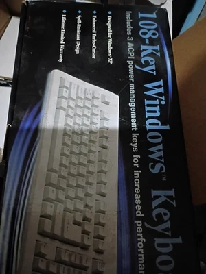 Keyboard for Computer. 108 Key Windows Keyboard. New In Box. Never Used - Image 1 of 4