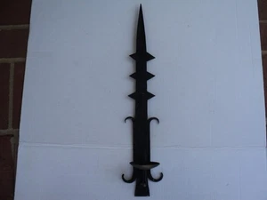 VTG Wrought Iron Hand Forged Hammered Candleholder Wall Sconce Rustic Gothic - Picture 1 of 11