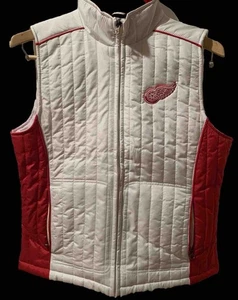 Detroit Red Wings Damen M Puffer Quilt weiß Weste bestickt von Carl Banks - Bild 1 von 12