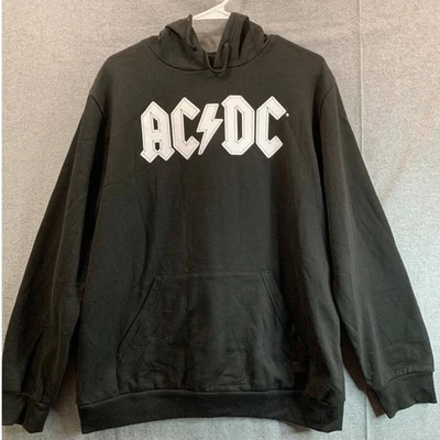 Jaqueta pulôver masculina AC/DC com capuz adulto grande preta - Imagem 1 de 4