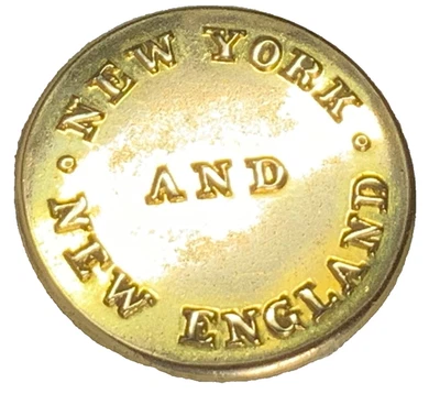 NY&NE RR ~ NEW YORK & NEW ENGLAND RAILROAD GILT CONDUCTOR BUTTON 23MM 1880 SMC - Image 1 of 4