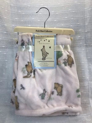 NEW Pooh Bear Collection Pooh And Piglet Pink Baby Blanket Security Lovey 30x40” - Image 1 of 4