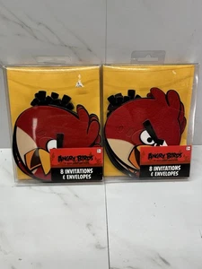 Lotto 2 inviti Angry Birds nuovi 8 pezzi forniture per feste - Foto 1 di 2