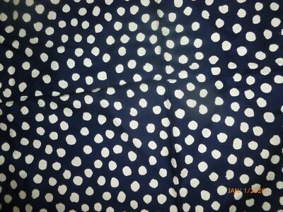 New Vintage OOP Cranston Schwartz Leibman White Polka Dot 44"x 1 yd Fabric - Image 1 of 3