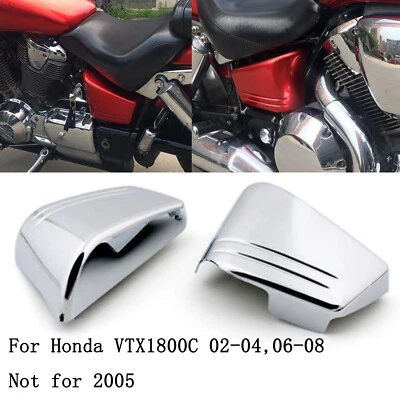 Chrome Fairing Battery Covers For Honda VTX1800C/C1/C2/C3 2002 2003 2004 06-08 Foto 1 de 4