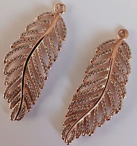 PANDORA GENUINE Rose Gold ALE R Compose 'Light as Feather' Earrings - 280680CZ - Picture 1 of 3