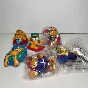 Vintage 1999 Dairy Queen Garfield die Katze Kinder Mahlzeit Spielzeug Pfoten, Komplettsatz - Bild 1 von 14