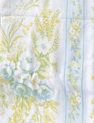 Sábana plana multicolor amarilla floral St Mary’s doble mezcla de algodón vintage en muy buen estado Foto 1 de 4