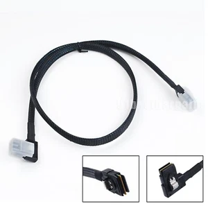 Slim Flat Right Angled Mini SAS 36pin SFF-8087 to 8087 Data Raid Cable 80cm - Picture 1 of 8