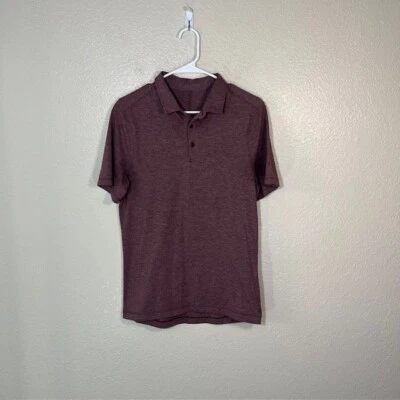 Lululemon Polo Mens Small Shirt Athletic Maroon Stretch Workout Gym Athleisure - Image 1 of 4