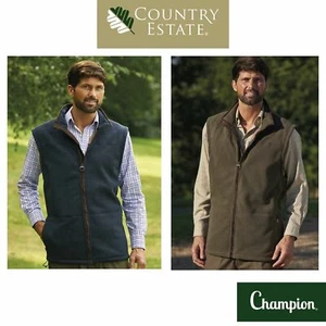 Champion Portree Shooting Bonded Micro Gilet Body Warmer Fleece Faux Suede S-3XL - Picture 1 of 2