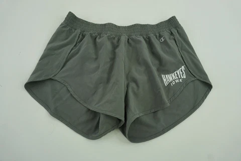 Iowa Hawkeyes Running Shorts Womens Champion Small Grey Built-In Liner Cover
