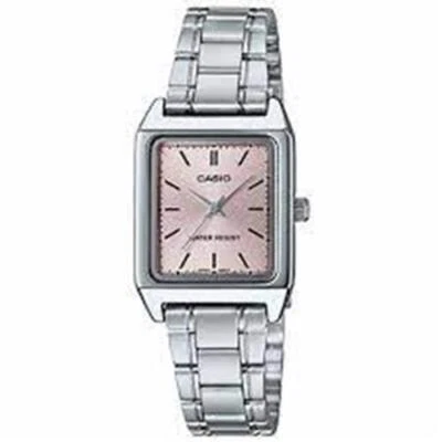 Women's Pink Dial Stainless Steel Day Analog Casio Watch LTP-V007D-4EUDF - Image 1 of 3