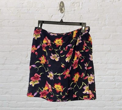 Vintage 90s Floral Faux Wrap Skirt 29” Waist Foto 1 de 4