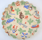 Small Christmas Plate Cardboard Colorful Plate Christmas D: 5 7/8in Dolls 40er