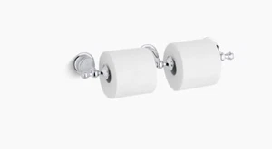 New Kohler Revival Double Toilet Paper Tissue Holder K-16152-CP Polished Chrome - Picture 1 of 4