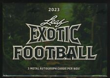 2023 Leaf Exotic Football Factory Sealed HOBBY BOX (3 Metal Autos per box!)