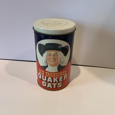 1982 Quaker Oats Tin. Has Famous Oatmeal Cookies Recipe on the Back 