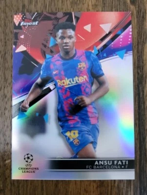 Ansu Fati #83 (2021-22, Topps Finest UEFA) Refractor : Barcelona - Image 1 of 2
