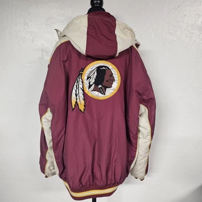Chaqueta De Colección Washington Redskins Puffer Starter XL Hood Commanders NFL *LEER* Foto 1 de 4