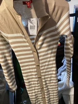 Vestido suéter midi tejido manga larga GUESS para mujer, talla XS Foto 1 de 3