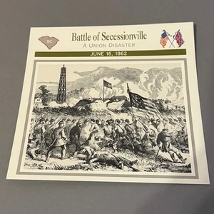 Vintage Civil War Card 1995 Atlas Military Battles Campaigns Secessionville 1862 - Picture 1 of 6