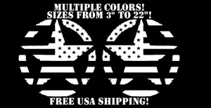 Army Star Decal Patriotic USA Flag Vinyl Distressed Sticker 2 pack helmet window - Picture 1 of 9