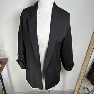 Love Tree Damen Boyfriend Blazer Jacke schwarz vorne offen Karriere Business Größe M - Bild 1 von 14