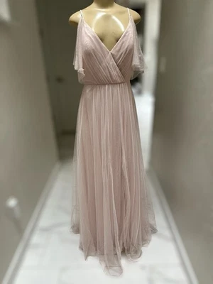 Jenny Yoo Mauve 粉色薄纱礼服 10 码伴娘长正式婚礼 — 第 1/4 张图片