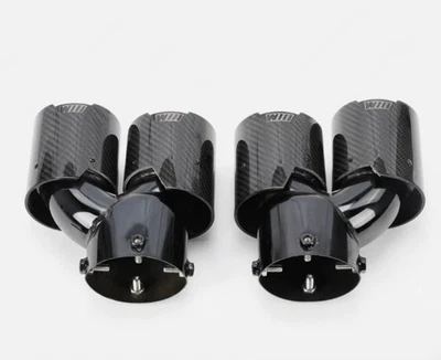 НАКОНЕЧНИК ЧЕТЫРЕХВЫХЛОПНОГО ГЛУШИТЕЛЯ ИЗ УГЛЕРОДНОГО ВОЛОКНА ИЗ НЕРЖАВЕЮЩЕЙ СТАЛИ ДЛЯ 2019-2025 BMW G20 M340i M440 - Изображение 1 из 4