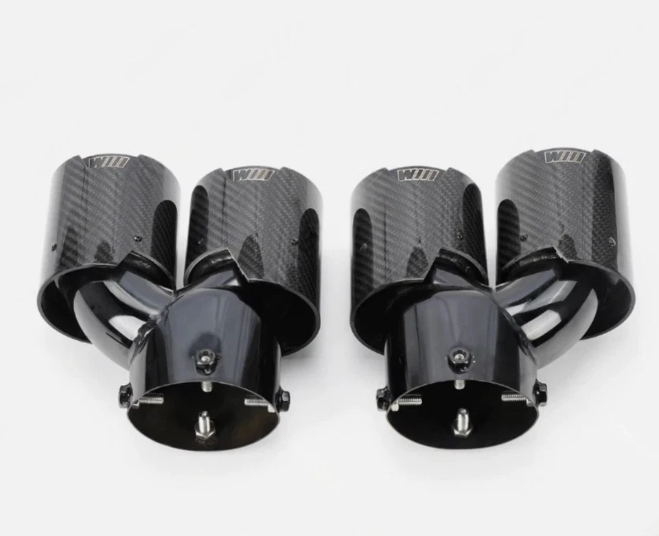 PARA BMW G20 M340i M440 2019-2025 FIBRA DE CARBONO ACERO INOXIDABLE CUÁDRUPLE ESCAPE SILENCIADOR PUNTA Foto 1 de 4