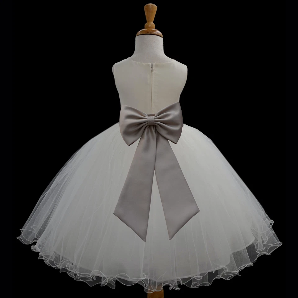 VESTIDO NIÑA FLOR MARFIL CONCURSO LONGITUD T BODA NOVIA 12m 18m 2 4 6 6X 8 10 12 Foto 1 de 1