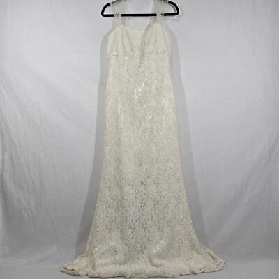 GALINA "Your Fairy Big Day" IVORY Empire Waist Beaded Lace Wedding Dress Size 12 - Image 1 of 4