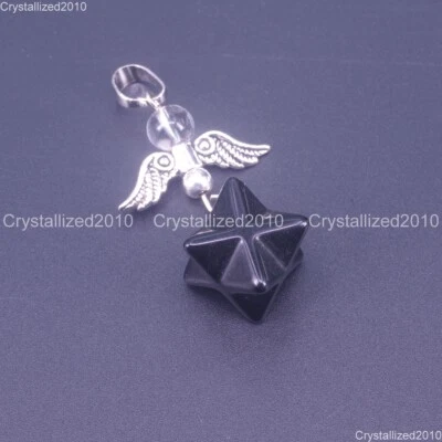 Piedras Preciosas Naturales Alas de Ángel Merkaba Reiki Curación Colgante Dije Collar Cuentas Foto 1 de 4