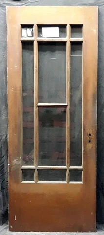 32"x80" Antique Vintage Old SOLID Wood Wooden Interior Entry Door Windows Glass Cover