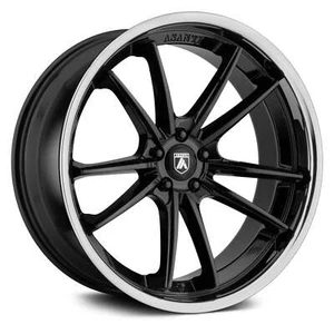 20x9 +25 Asanti ABL-23 Sigma 5x112 Gloss Black W/ Chrome Lip Wheels (Set of 4) - Picture 1 of 3