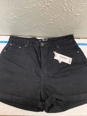 Boohoo Lexi высокая талия черный мама Jean шорты - США 12-новый с Ярлыками - Изображение 1 из 4