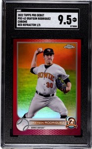 2022 Topps Chrome Pro Debut GRAYSON RODRIGUEZ Orioles RED REFRACTOR /5 SGC 9.5