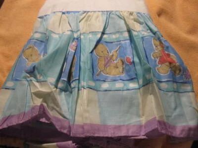 Very sweet cute BEARS prints Crib Dust Ruffle NIB - Photo 1/2