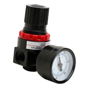 1/4" MINI REGULATOR W/ GAUGE FOR COMPRESSOR COMPRESSED AIR PRESSURE 145 PSI - Picture 1 of 12