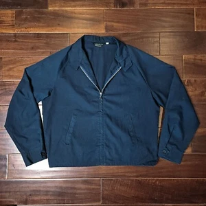 Vintage 80's Master Jac Distinctive Sportswear Navy Bomber Jacket Size Large - Picture 1 of 7