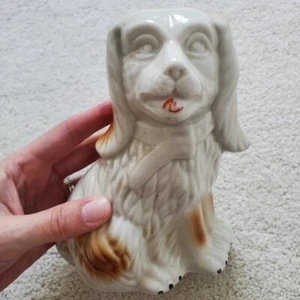 Vintage Cream and Tan Staffordshire Spaniel Dog Figurine - Picture 1 of 11