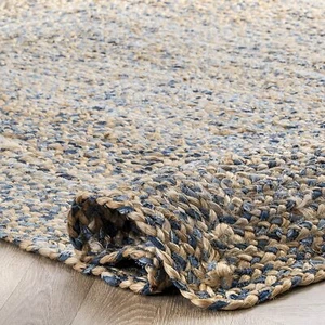 Alfombra Denim Natural Yute Estilo trenzado Alfombra reversible Alfombra moderna de aspecto rústico - Imagen 1 de 8