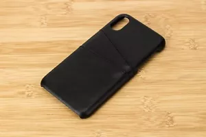 Black Leather iPhone Case For iPhone 7 Plus And 8 Plus - Picture 1 of 2