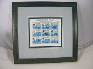 1997 EXPLORING THE OCEANS FRAMED PLATE BLOCK STAMPS FEDERATED STATES MICRONESIA - Picture 1 of 5