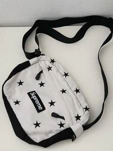 FW13 Supreme Embroidered Stars Shoulder Bag Cordura fabric vintage White Rare - Picture 1 of 9