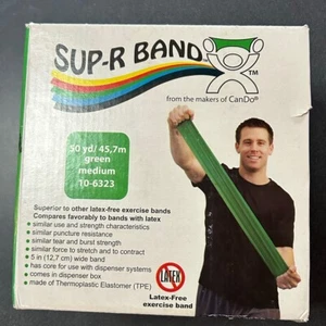 Sup-R Band Exercise Band 50Yds Length Green Medium Latex Free - Picture 1 of 3