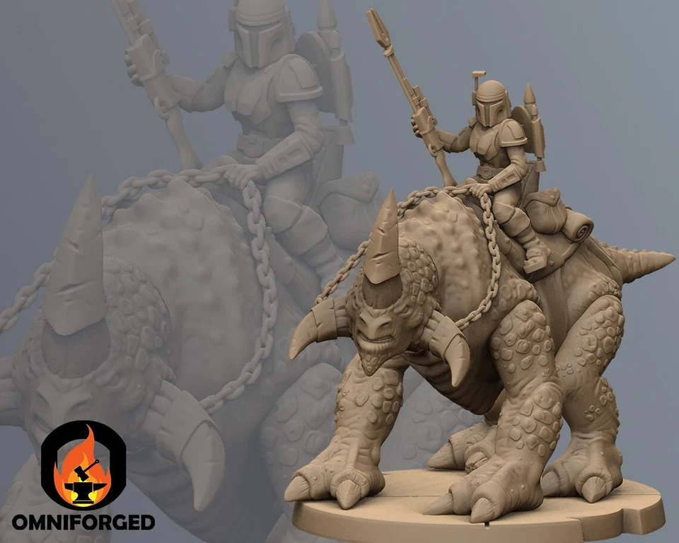 Star Wars Legion Mandalorian Reek Rider Miniature 3D Printed Resin Mini Proxy - Image 1 of 1