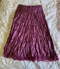 Y2k/Fairy Core Purple Satin Lace Trim Maxi Skirt (Size 12)